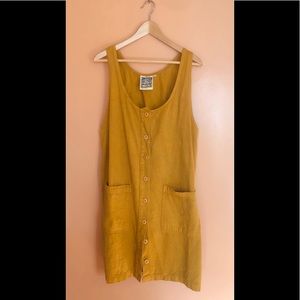 Jungmaven hemp/organic cotton jumper dress, marigold, large